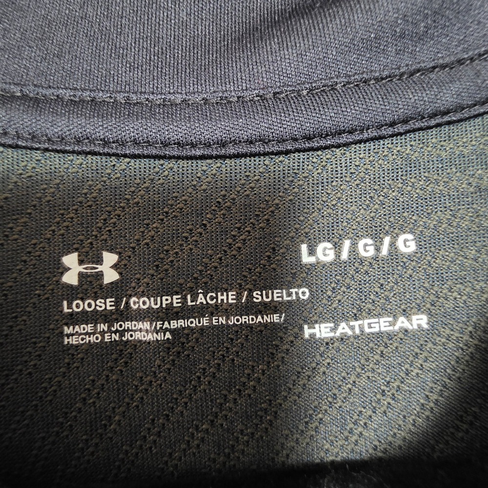 Under Armour Mens HeatGear 1/4 Zip Pullover Green Geometric Texture Large - Picture 2 of 8